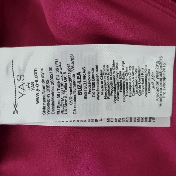 Y-A-S, yasvinchy dress, deep pink, has pockets, capped sleeve BNWOT, size 8 - Picture 9 of 11
